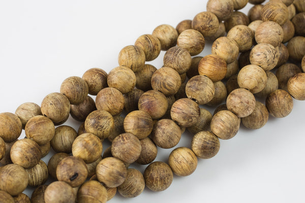 Natural Etsy Exclusive Item- White Wood Matt. 12mm Round. Full Strand Gemstone Beads