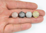 Puffy Coin CZ Pave Bead 15mm