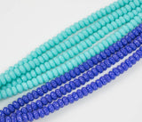 6mm 8mm 10mm Roundel Micro Pave In half strands BLUES