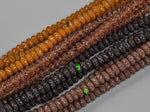 6mm 8mm 10mm Roundel Micro Pave In half strands BROWN