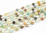 CLOSE OUT SALE!!! 1 Yard !!! Natural Faceted Round Amazonite Rosary Chain. 8mm gold Wire.