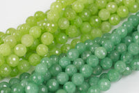 JADE Faceted Round 8mm Greens