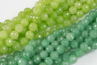 JADE Faceted Round 8mm Greens