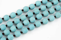 Long Knotted Necklace- Magnesite- 36 inches Long- Ready to wear! 8mm- Long Necklace