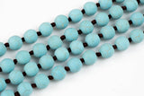 Long Knotted Necklace- Magnesite- 36 inches Long- Ready to wear! 8mm- Long Necklace