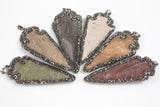 ARROWHEAD Pave Hematite Diamond Crystals Wrapped Arrowhead 2.5 -- Arrowhead made out of natural jasper-- Exclusive Item!!!