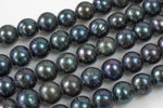 Natural 11-12mm Large Hole Freshwater Peacock Pearl, 8 Inch Strand Gemstone Beads