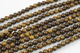 Natural Phoebe Zhennan wood. 6mm or 8mm or 10mm Round. Full Strand Gemstone Beads
