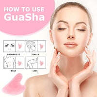 Gua Sha Guasha Natural Rose Quartz Massaging Stone Tool Massage Stone Natural Amethyst Jade Black Onyx Green Aventurine Howlite Gua Sha