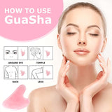 Gua Sha Guasha Natural Rose Quartz Massaging Stone Tool Massage Stone Natural Amethyst Jade Black Onyx Green Aventurine Howlite Gua Sha