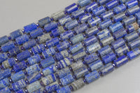 Natural Lapis - Faceted Barrel Beads- High Quality- 10x14mm- Full Strand 16" - 22 Pieces Gemstone Beads