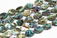 Natural Abalone Flat Oval Beads. A Quality 15.5 inch strand 13*18mm- 20 pcs Gemstone Beads