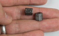 Hex Barrel CZ pave Pave HEX Barrel 2 colors Gunmetal 8x8mm