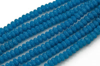 Natural 6mm 8mm 10mm Roundel Micro Pave In half strands- Azure Blue Gemstone Beads