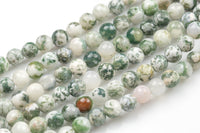 LARGE-HOLE beads!!! 8mm or 10mm smooth-finished round. 2mm hole. 7-8" strands. Smooth Ocean Agate. Big Hole Beads