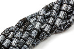 Natural Snowflake Obsidian-  Barrel Shape- 10*14mm-28 Pieces- Special Shape- Full Strand- 16 Inches Gemstone Beads