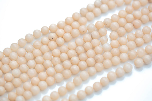 Gorgeous Light Rose Jade, High Quality in Matt Round, 6mm, 8mm, 10mm, 12mm -Full Strand 15.5 inch Strand,