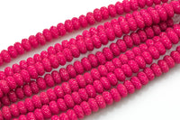 6mm 8mm 10mm Roundel Micro Pave In half strands- Magenta