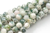 LARGE-HOLE beads!!! 8mm or 10mm smooth-finished round. 2mm hole. 7-8" strands. Smooth Ocean Agate. Big Hole Beads