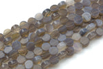 Natural Gray Agate-  Flat Coin- Beads-10mm- 40 Pieces- Special Shape- Full Strand- 16 Inches Gemstone Beads