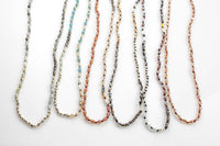 Isabel Layering Necklaces with Pyrite and Mother of Pearl - Ready to Wear - Green Peridot Gray - Perfect for Layering 35"