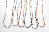 Isabel Layering Necklaces with Pyrite and Mother of Pearl - Ready to Wear - Green Peridot Gray - Perfect for Layering 35"