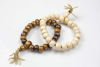 Natural Water Buffalo Bone Bracelet-  One size fits all- On strong stretchy string Gemstone Beads Handmade Jewelry Bracelet Crystal Bracelet