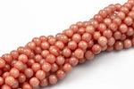 Sunrise Orange- JADE Faceted Round - 6mm, 8mm, 10mm -Full Strand 15.5 inch Strand,