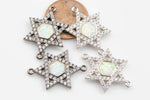 Tiny White Star of David Connector Wrapped in Cz- Perfect for Chokers or Bracelets!