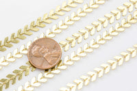 Feather Chevron Chain Brass or Gold Plated. By THE YARD