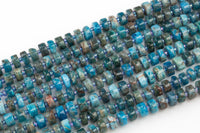 Natural Apatite- Large Heishi Roundel Shape- High Quality- 8-9 or 9-10mm- Full Strand 16" - 60 Pieces AAA Quality Gemstone Beads