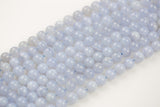 Natural Blue Laced Agate  Round 6mm, 8mm, 10mm Full Strand- Ab Quality -Full Strand 15.5 inch Strand- Wholesale Pricing  Smooth