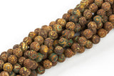 Dzi Beads 8mm Dark Brown Eye Matte Round Beads. A Quality Full 15.5 Inch Strand