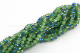 8mm Crystal Rondelle -2 or 5 or 10 STRANDS- Green Jade Blue Metallic