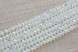 8mm Crystal Rondelle -2 or 5 or 10 STRANDS- White Opal AB