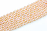 6mm Crystal Rondelle -1 or 5 or 10 STRANDS- Pale Peach