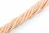 6mm Crystal Rondelle -1 or 5 or 10 STRANDS- Pale Peach