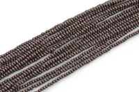 Natural Tiny- 3mm-Brown- Roundel Shaped Beads with 1.2mm Holes - Sold by 15.5" Strands Gemstone Beads