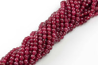 6mm- CLEAR RUBY JADE Faceted Round- Single or Bulk- 15.5" Full Strand 15.5 inch Strand