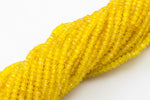 3mm- JADE Faceted Rondelle- Single or Bulk- 15.5" - Royal Yellow -Full Strand 15.5 inch Strand