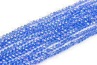 6mm Crystal Rondelle -1 or 5 or 10 STRANDS- Sapphire AB
