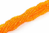 6mm Tangerine Orange Crystal Rondelle -1 or 5 or 10 STRANDS-