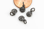 Coin CZ Gunmetal Black Small Charm- cz tag