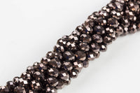 10mm Crystal Rondelle -2 or 5 or 10 STRANDS- Rust Metallic