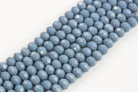 10mm Crystal Rondelle -1 or 5 or 10 STRANDS- Blue Gray