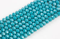 10mm Crystal Rondelle -1 or 5 or 10 STRANDS- Turquoise Blue