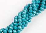 10mm Crystal Rondelle -1 or 5 or 10 STRANDS- Turquoise Blue
