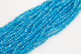 4mm Crystal Rondelle -2 or 5 or 10 STRANDS- Light AQUA ab