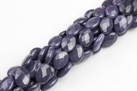 Sapphire JADE Faceted Oval - Single or Bulk- 15.5" -Full Strand 15.5 inch Strand- 13*18mm