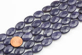 Sapphire JADE Faceted Oval - Single or Bulk- 15.5" -Full Strand 15.5 inch Strand- 13*18mm